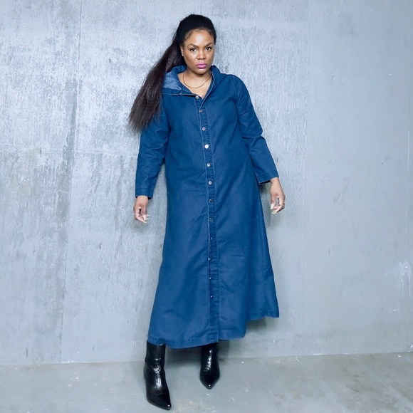 Vintage Jackets & Blazers - Vintage Maxi Overlayer Denim, 10